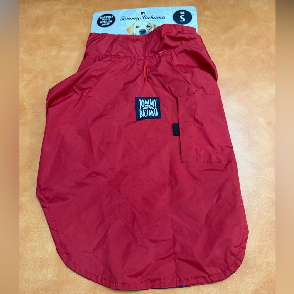 Tommy Bahama Red Reversible Dog Rain Jacket